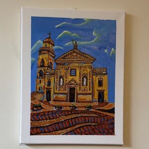 Hand Painted Architectural Canvas Art